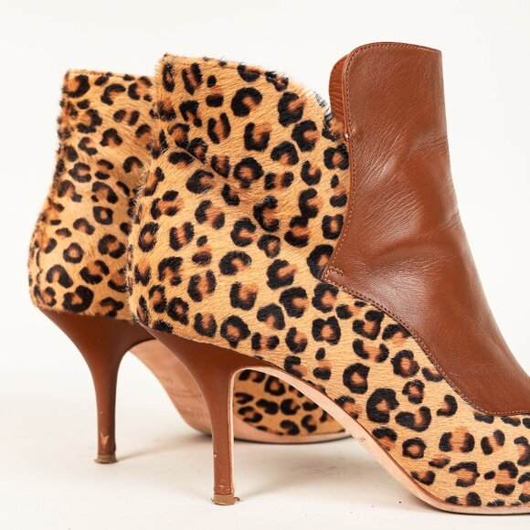 Malone Souliers Jordan Handmade Cheetah Brown Calfskin Booties - Picture 8 of 10